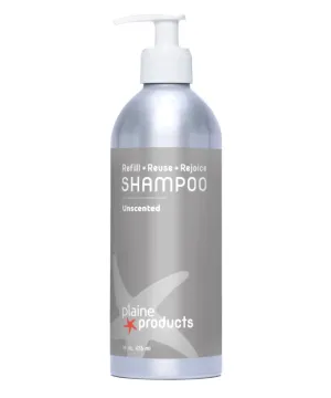 Plaine Products Eco-Friendly Shampoo - Unscented - Sulfate Free, 16oz (Refillable with Pump)