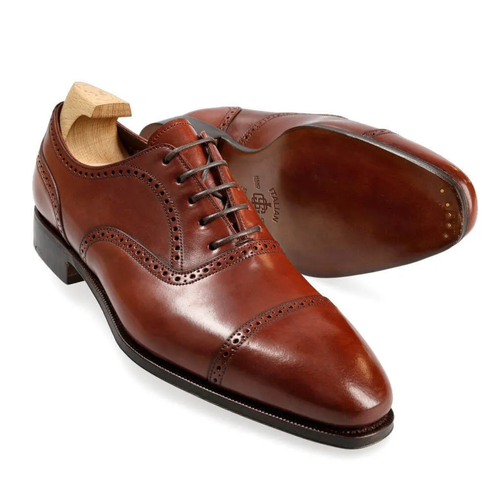Polished Leather Cap-Toe Formal Oxford Shoes