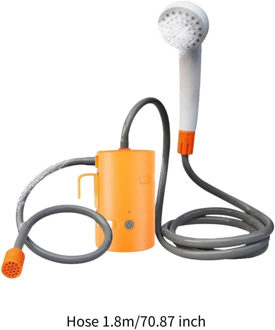 Portable Outdoor Shower Camping Shower Compact Electric Shower with Hose for Hiking Traveling Campervan Beach Car Washing