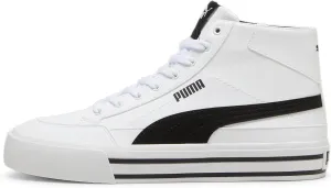 PUMA Men's Court Classic Vulc Mid Shoes, White-Black, 8