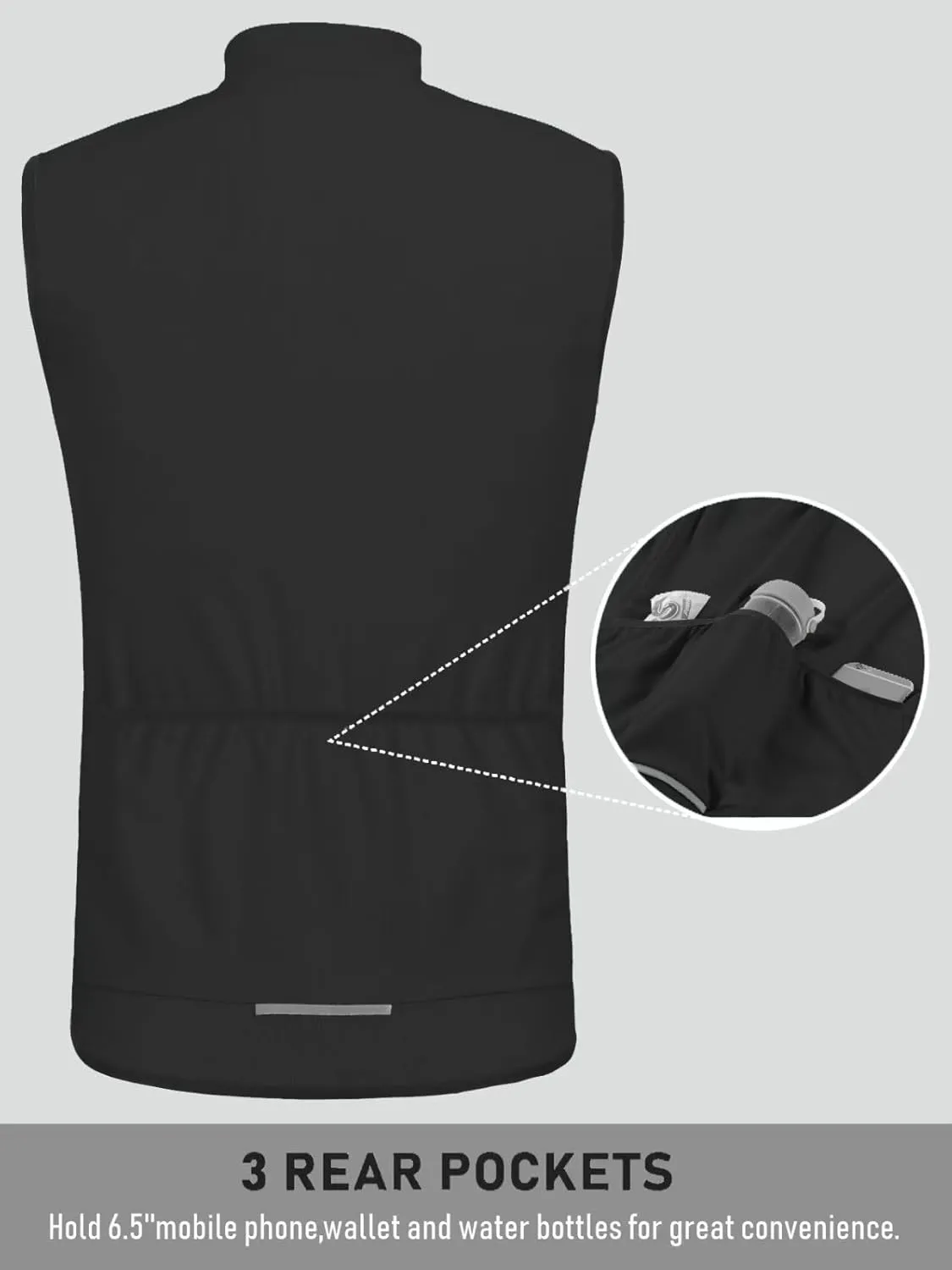 qualidyne Men's Sleeveless Cycling Jersey Vest Road Bike Shirt Bicycle Biking Tank Tops Full Zip Pockets