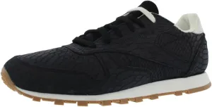 Reebok Lifestyle Women's Classic Leather Clean Exotics Black/Chalk Sneaker 9.5 B (M)
