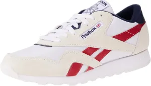 Reebok Men's Classic Nylon Trainers, Ftwwht Flasrd Vecnav, 4.5 Men