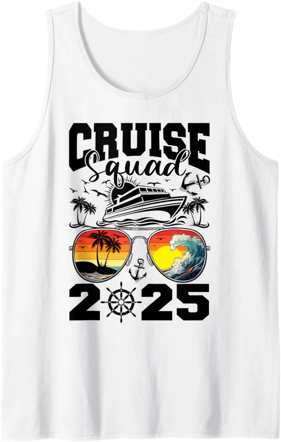 Retro Cruise Squad 2025 Sunglasses Summer Break Vacation Tank Top
