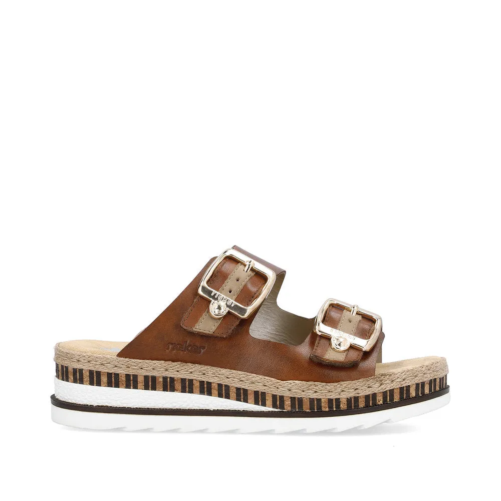 Rieker Ladies Mule Wedge Platform Sandal V7955-24