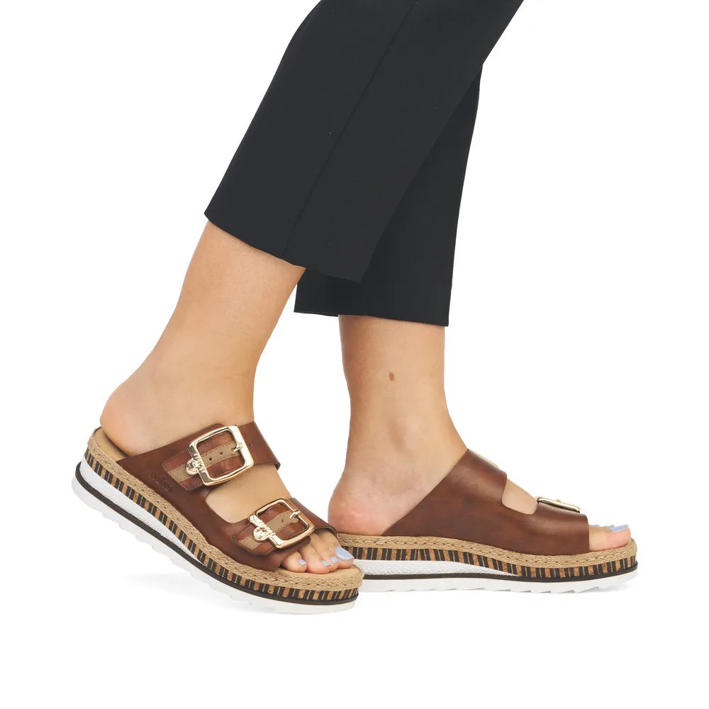 Rieker Ladies Mule Wedge Platform Sandal V7955-24