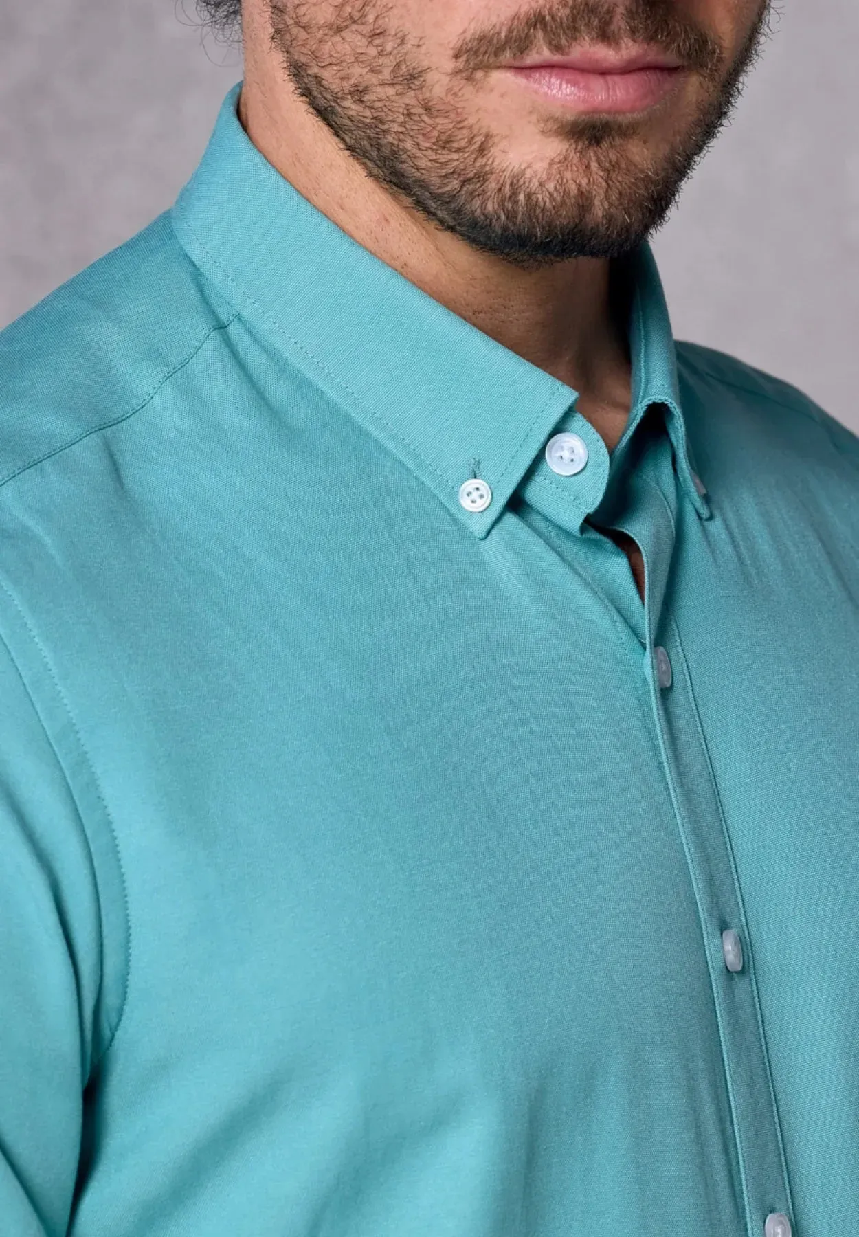 Rivet & Denim Long Sleeve Oxford Shirt - Aqua