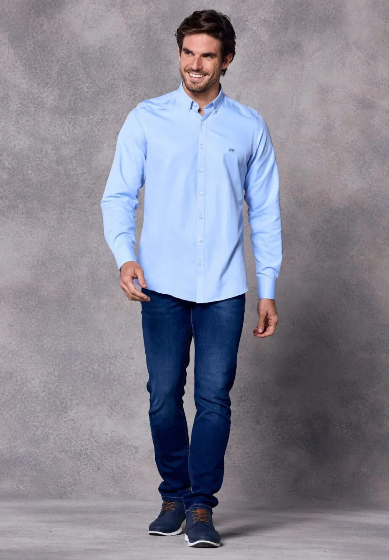 Rivet & Denim Long Sleeve Oxford Shirt - Sky