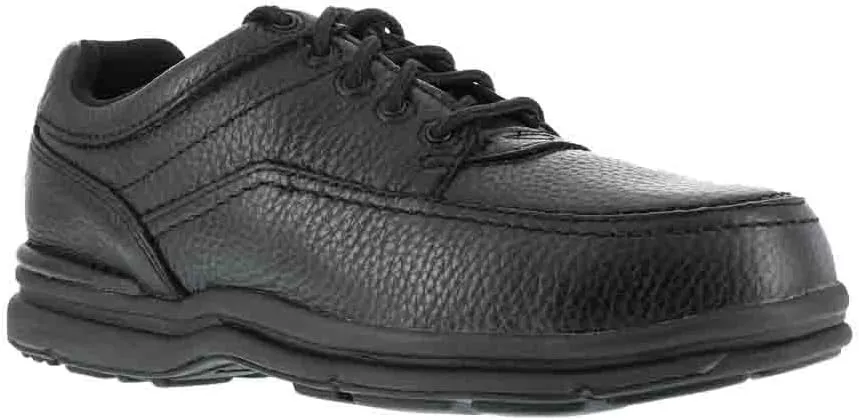 Rockport Works Black Steel Toe, SD, Men's World Tour 5 Eye Tie Casual Moc Toe Oxford