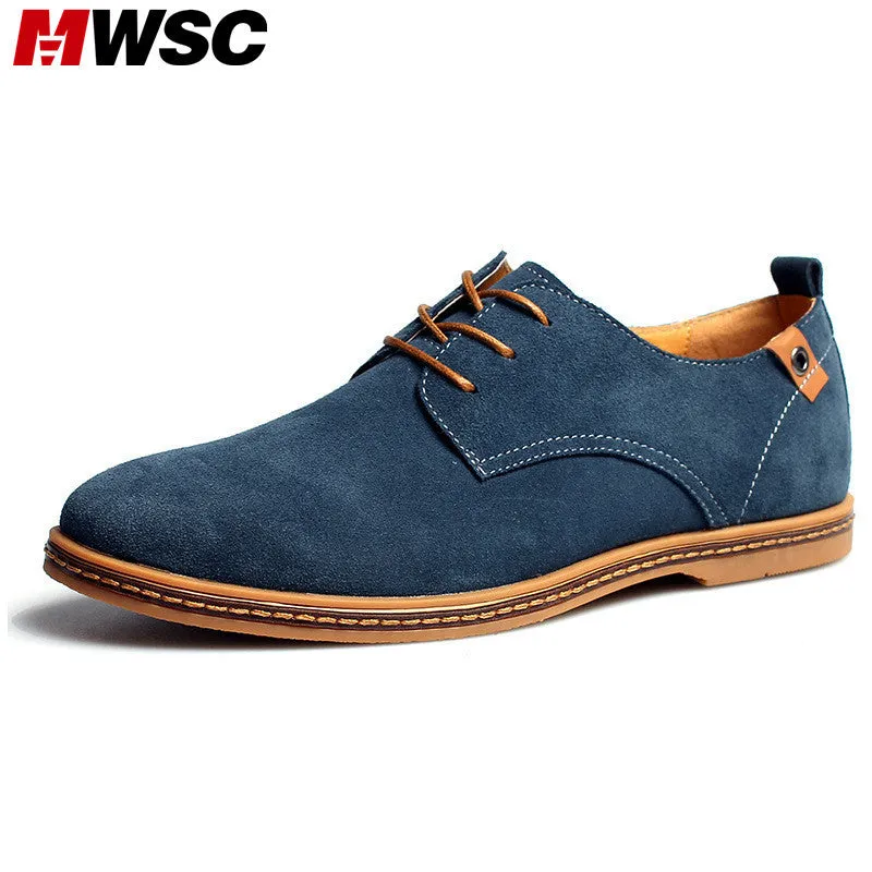 Round Suede Soft Size All-in-one solution Plus Fashion Designer Shoes Mwsc Secure checkout Leather Brand Breathable Man Men Shoes Leather Shoes Casual Toe Men 48
