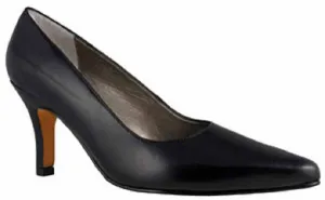 Ruby Black Leather Pump Ros Hommerson Womens Shoes (M,W,WW Widths)