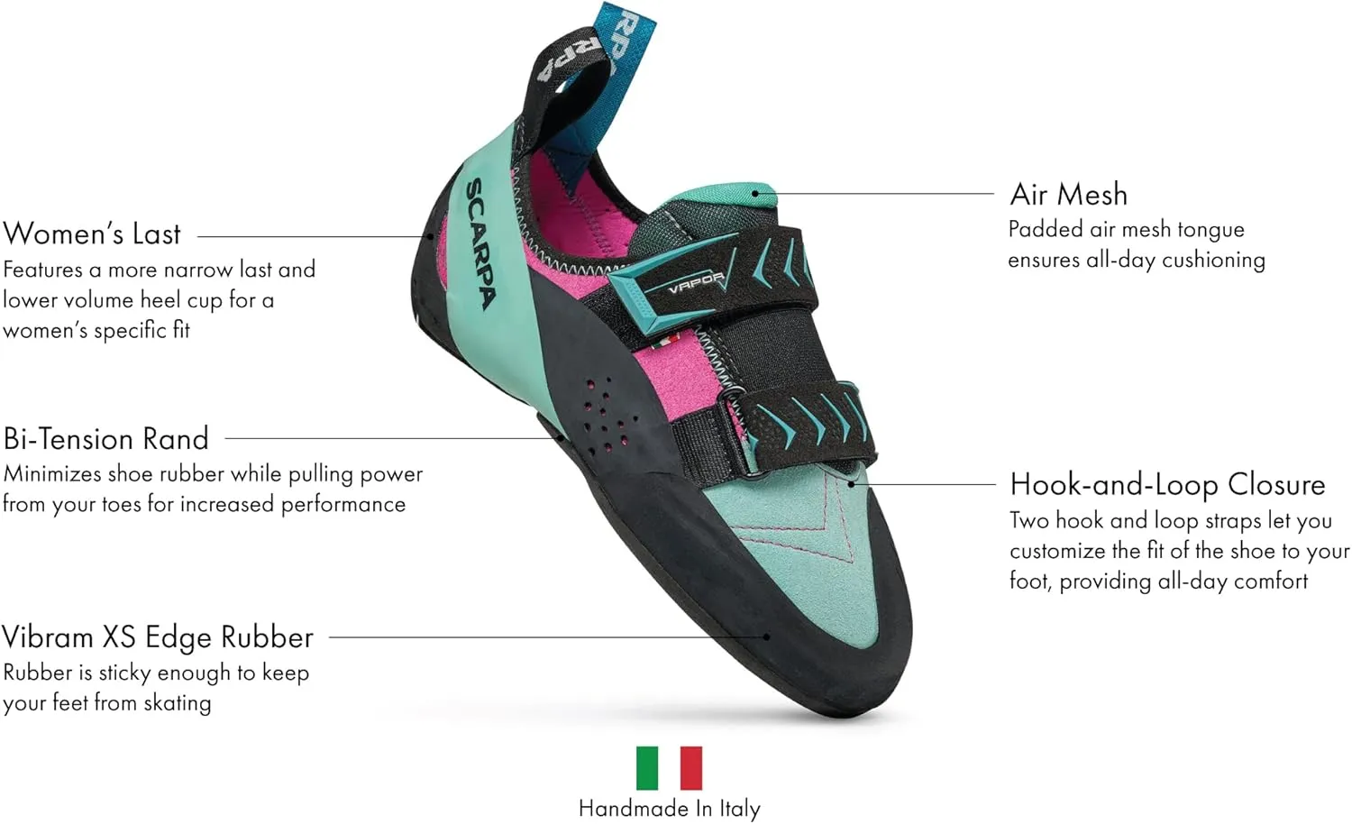 SCARPA Women's Vapor V Rock Climbing Shoes for Sport Climbing and Bouldering - Low-Volume, Women's Specific Fit