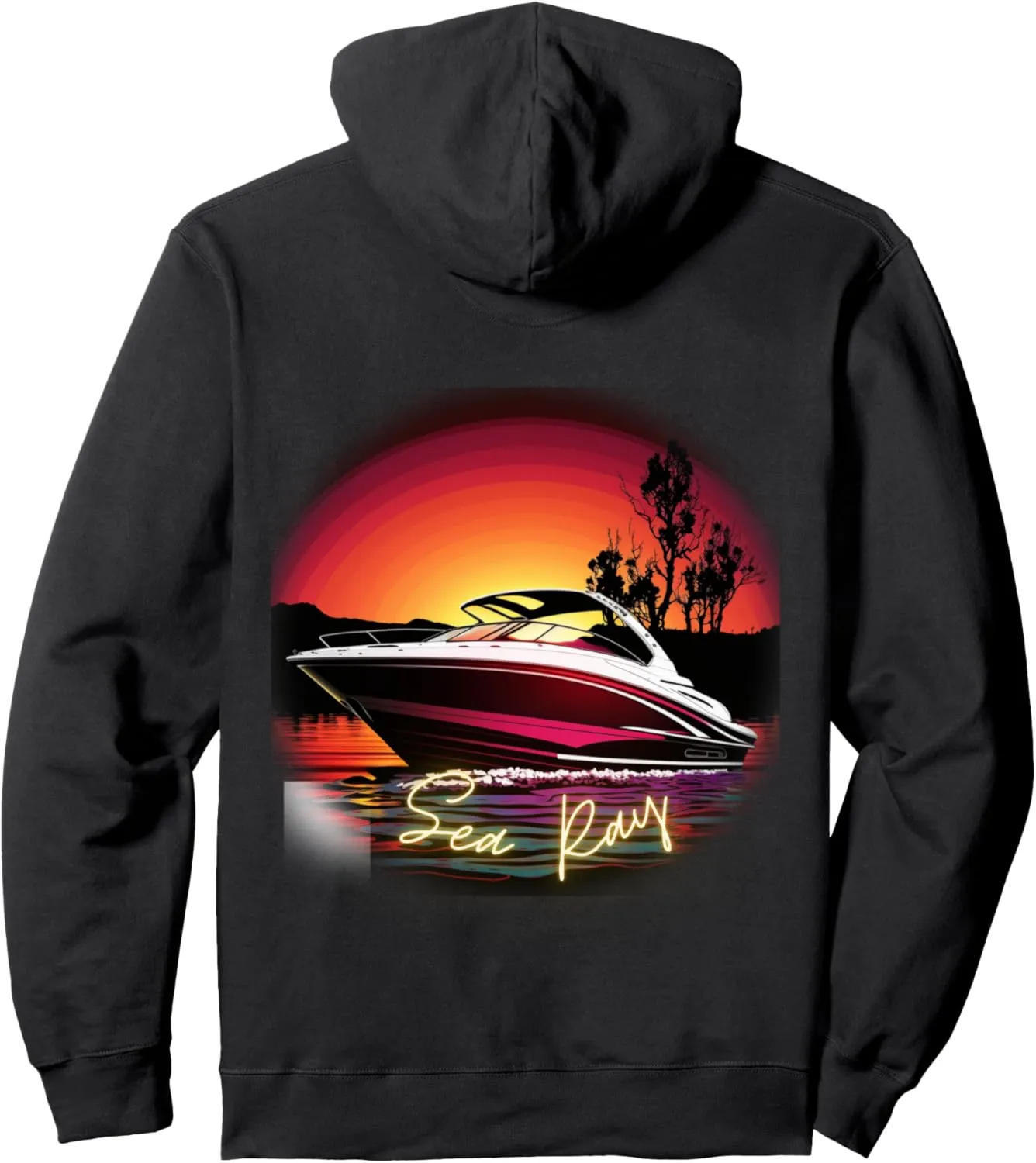 Sea Ray Boat Apparel | Sea Ray Sunset Print On Back Pullover Hoodie