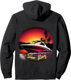 Sea Ray Boat Apparel | Sea Ray Sunset Print On Back Pullover Hoodie