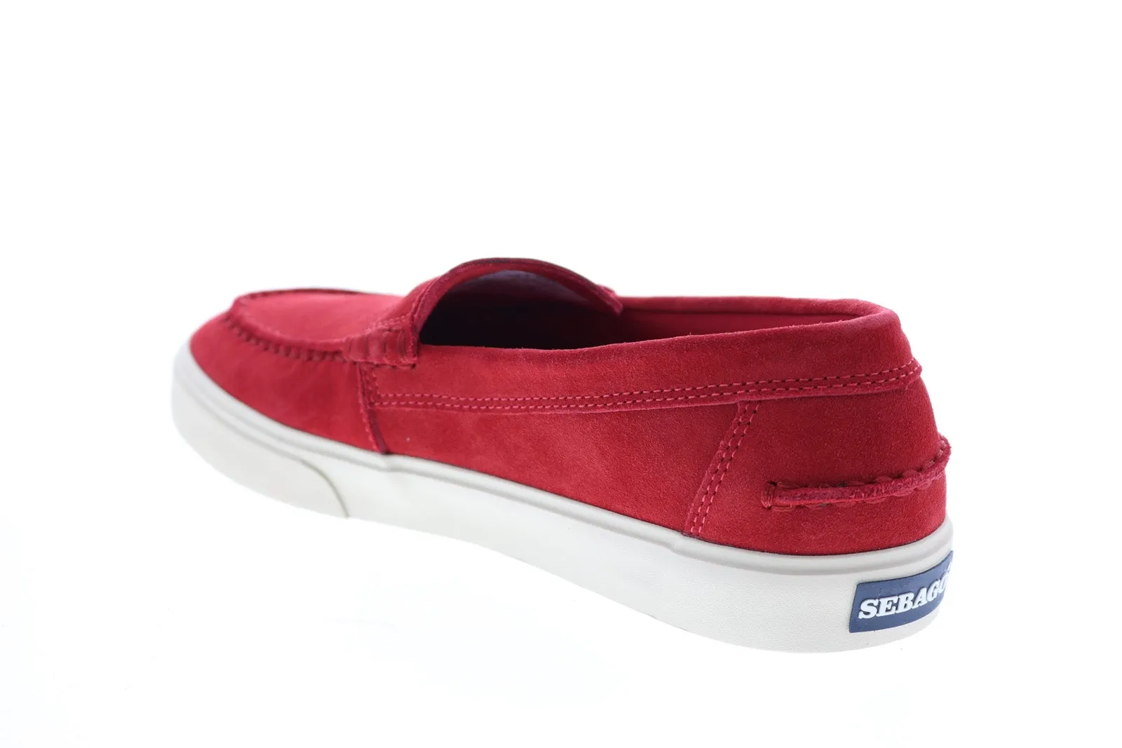 Sebago Manitou 751112W Mens Red Suede Loafers & Slip Ons Moccasin Shoes