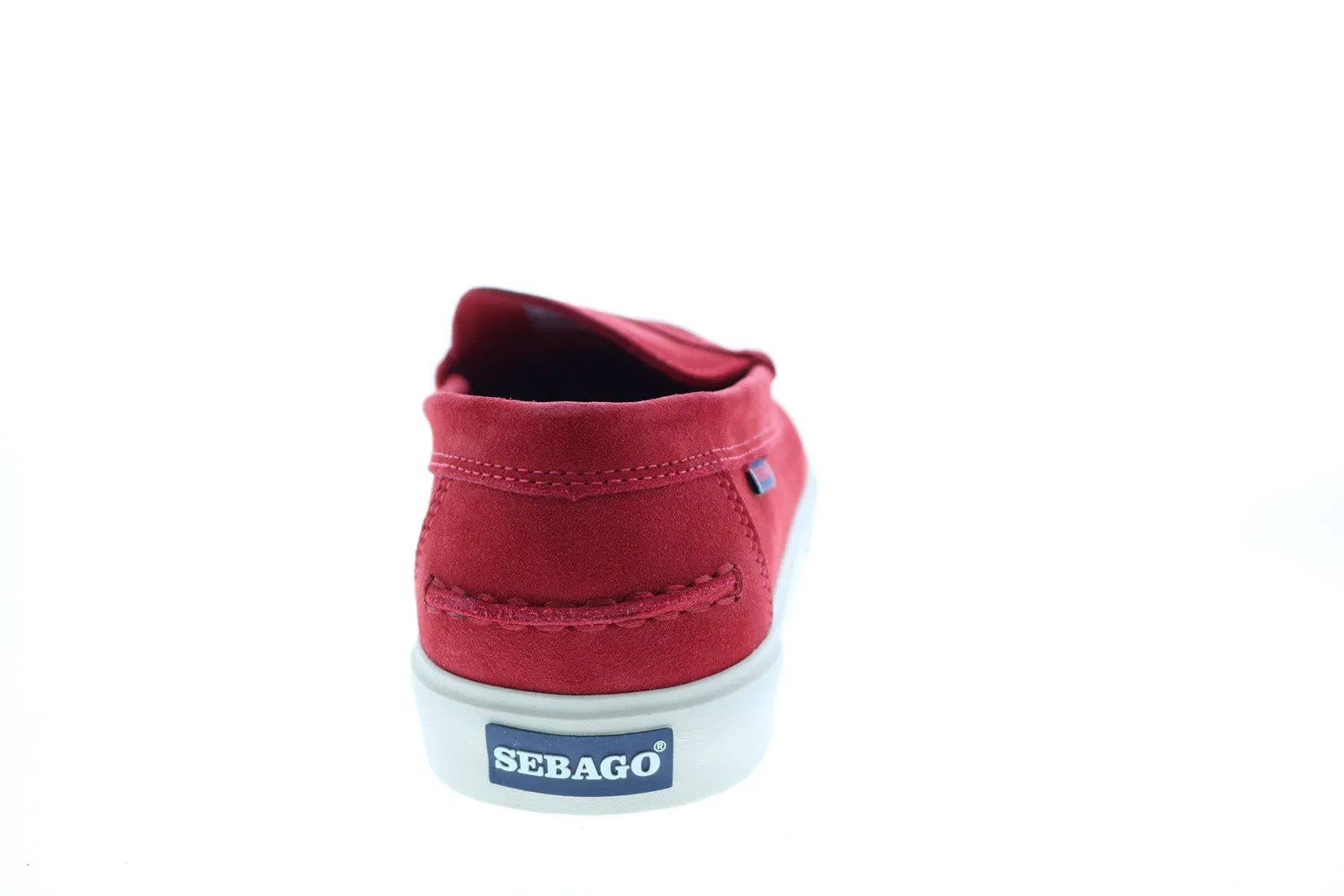 Sebago Manitou 751112W Mens Red Suede Loafers & Slip Ons Moccasin Shoes