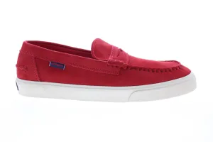 Sebago Manitou 751112W Mens Red Suede Loafers & Slip Ons Moccasin Shoes