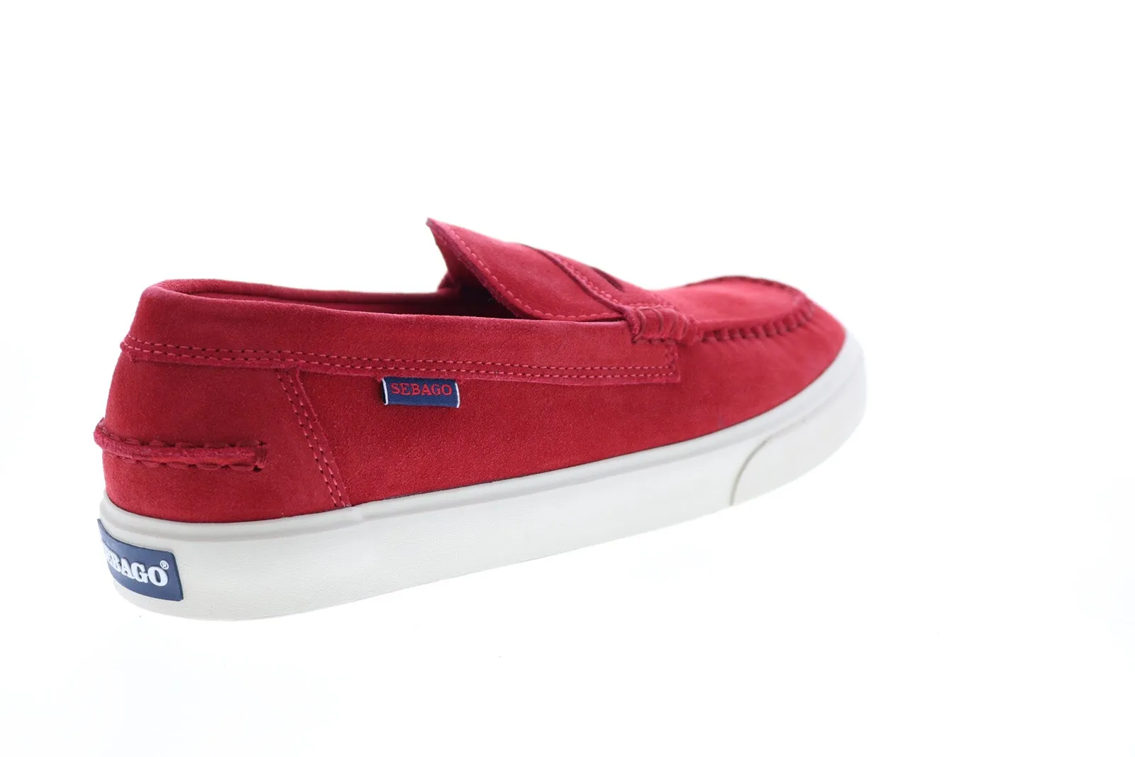 Sebago Manitou 751112W Mens Red Suede Loafers & Slip Ons Moccasin Shoes
