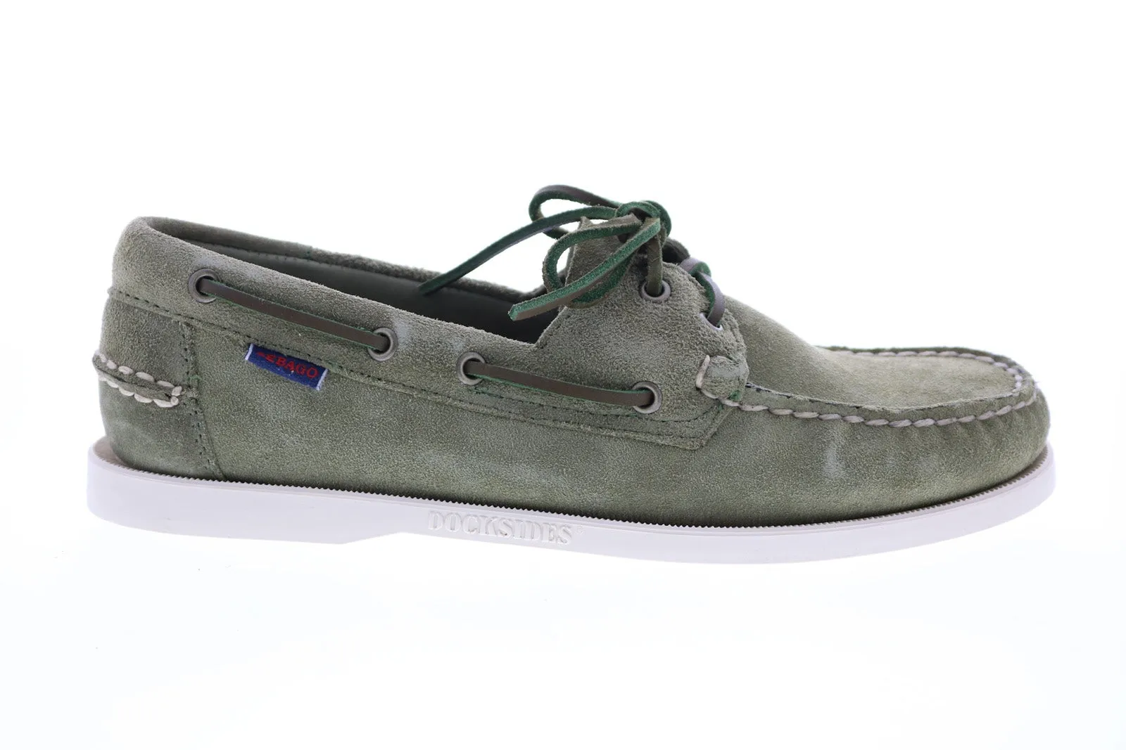 Sebago Portland Flesh Out 7111PTW Mens Green Loafers & Slip Ons Boat Shoes