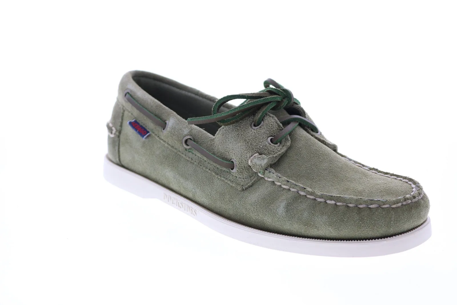 Sebago Portland Flesh Out 7111PTW Mens Green Loafers & Slip Ons Boat Shoes