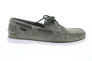 Sebago Portland Flesh Out 7111PTW Mens Green Loafers & Slip Ons Boat Shoes