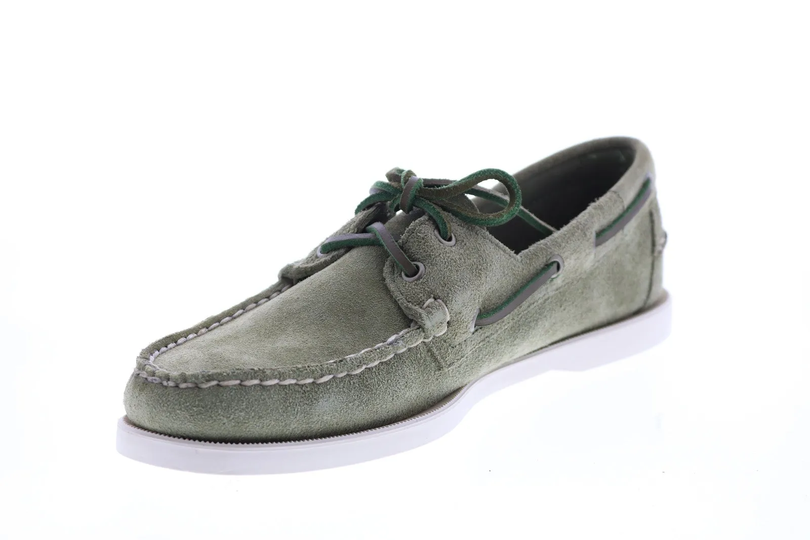 Sebago Portland Flesh Out 7111PTW Mens Green Loafers & Slip Ons Boat Shoes