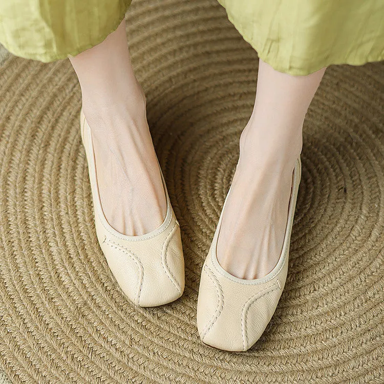 Sheepskin Casual Ballet Low Heel Pump Women's Shoes
