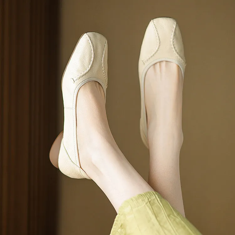 Sheepskin Casual Ballet Low Heel Pump Women's Shoes