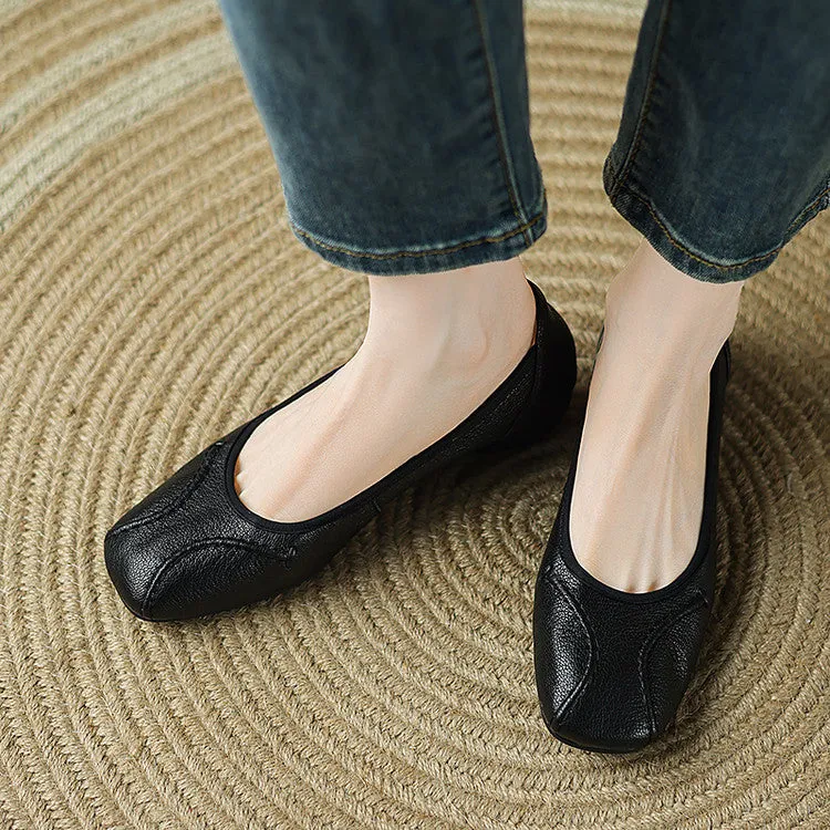 Sheepskin Casual Ballet Low Heel Pump Women's Shoes