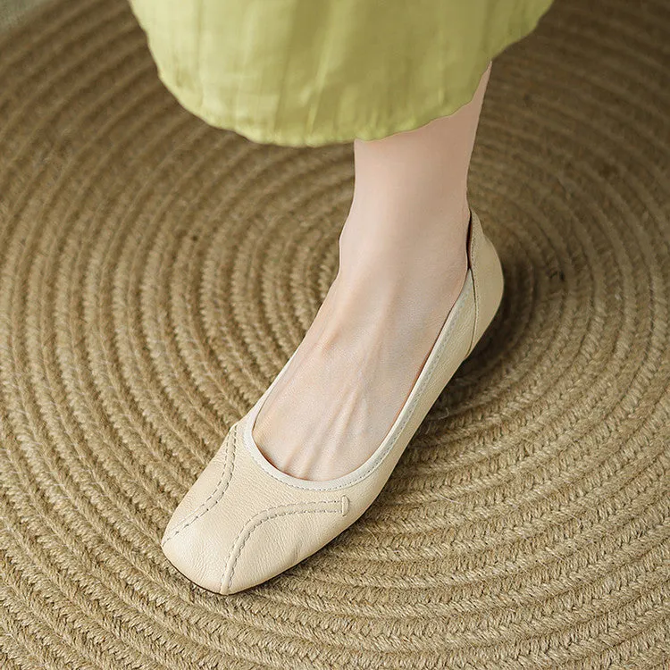 Sheepskin Casual Ballet Low Heel Pump Women's Shoes