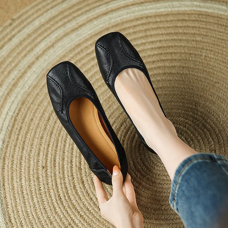 Sheepskin Casual Ballet Low Heel Pump Women's Shoes