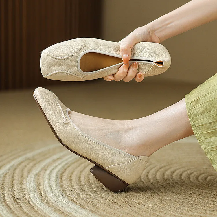 Sheepskin Casual Ballet Low Heel Pump Women's Shoes