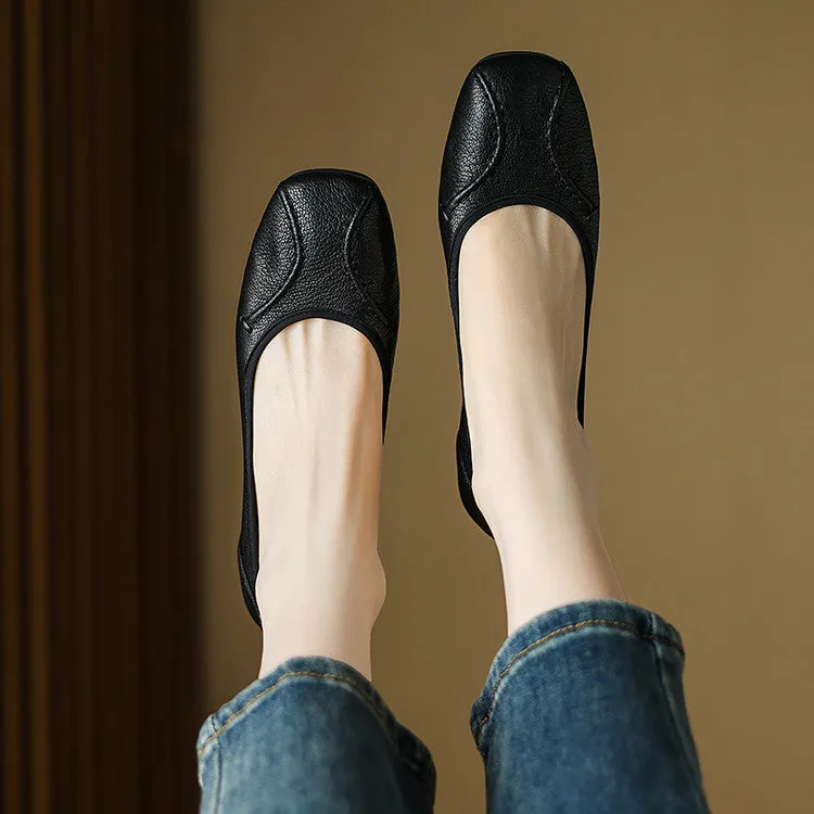 Sheepskin Casual Ballet Low Heel Pump Women's Shoes