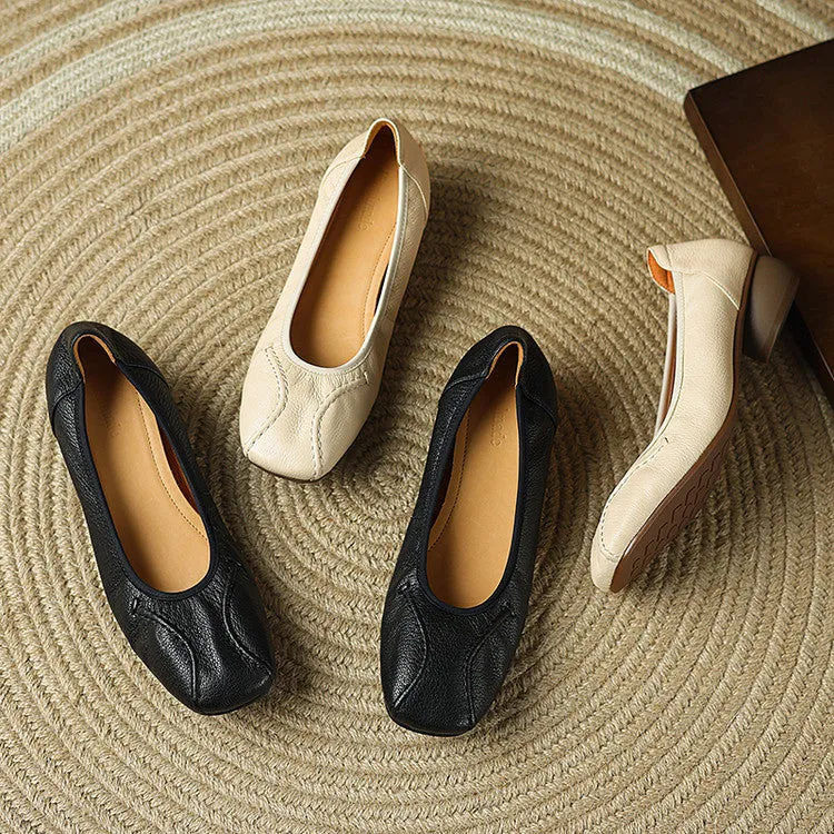 Sheepskin Casual Ballet Low Heel Pump Women's Shoes