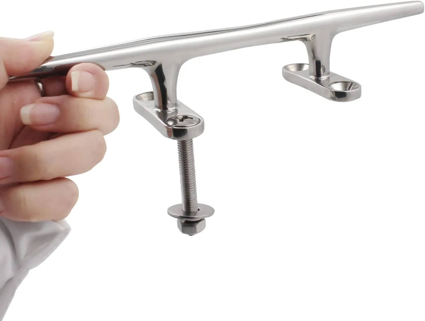 SHENGHUISS Boat Cleats 316 Stainless Steel Cleat Classic Open Base Boat Dock Cleats（4"/5"/6"/8"/10"/12"）