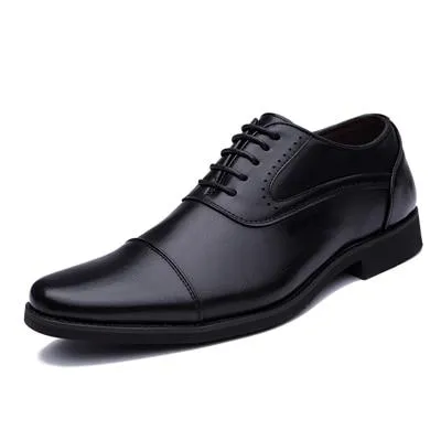 Simple Style Quality Men Oxford Shoes Lace-up Brand Men Formal Shoes Men Leather Wedding Shoes