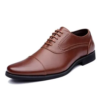 Simple Style Quality Men Oxford Shoes Lace-up Brand Men Formal Shoes Men Leather Wedding Shoes