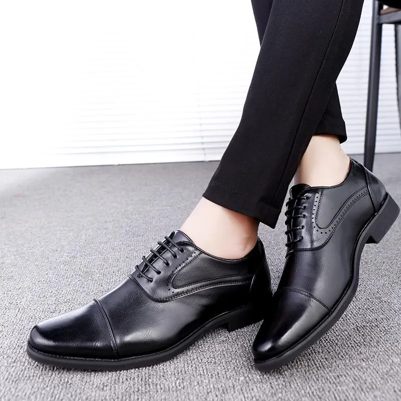 Simple Style Quality Men Oxford Shoes Lace-up Brand Men Formal Shoes Men Leather Wedding Shoes