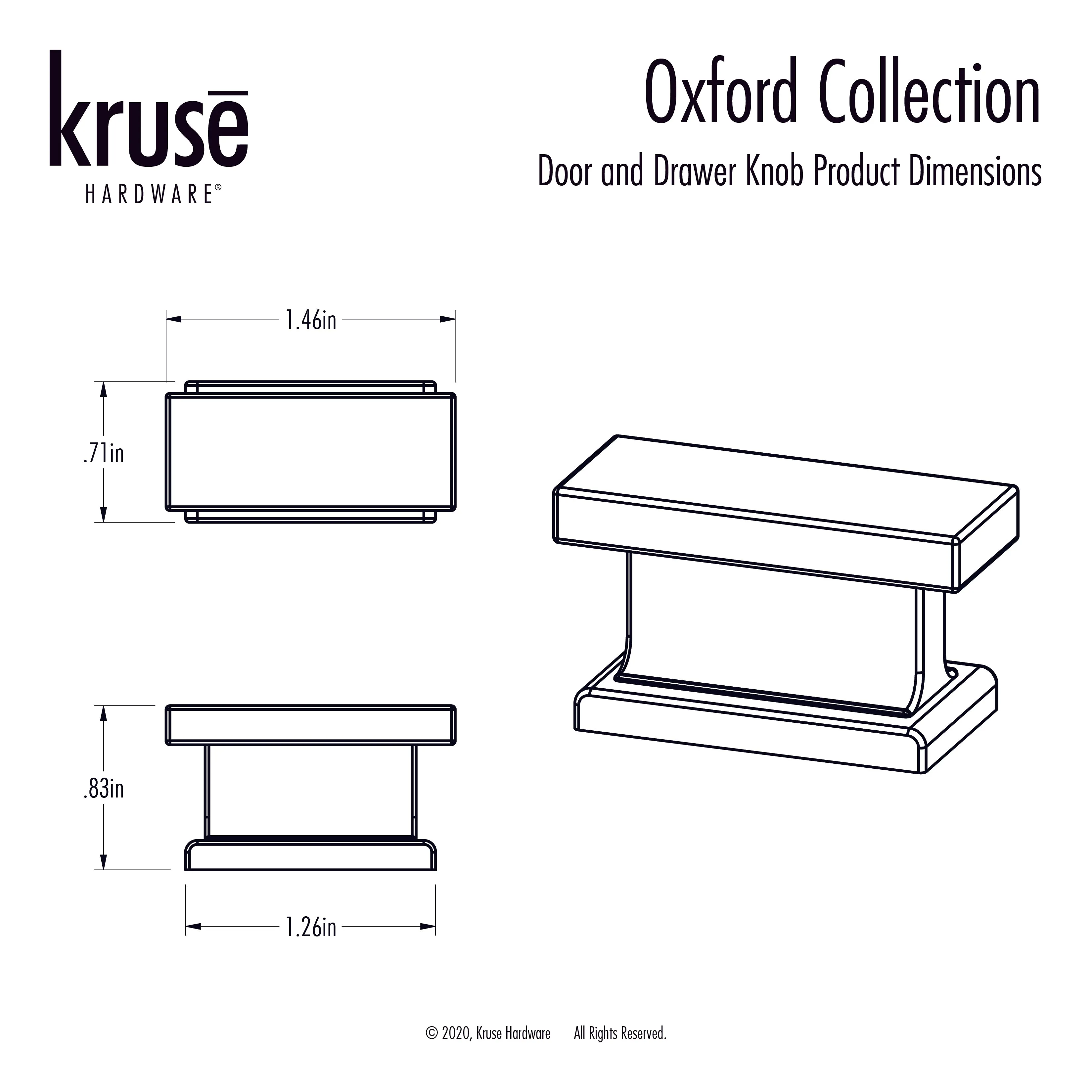 (Single) Oxford Door and Drawer Knob