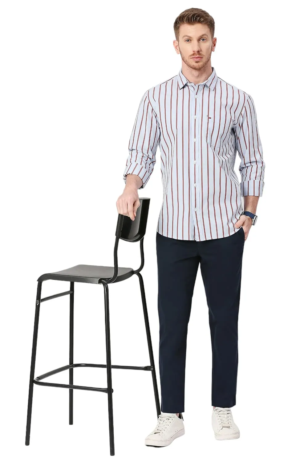 Slim Fit Cotton Stripe Shirt