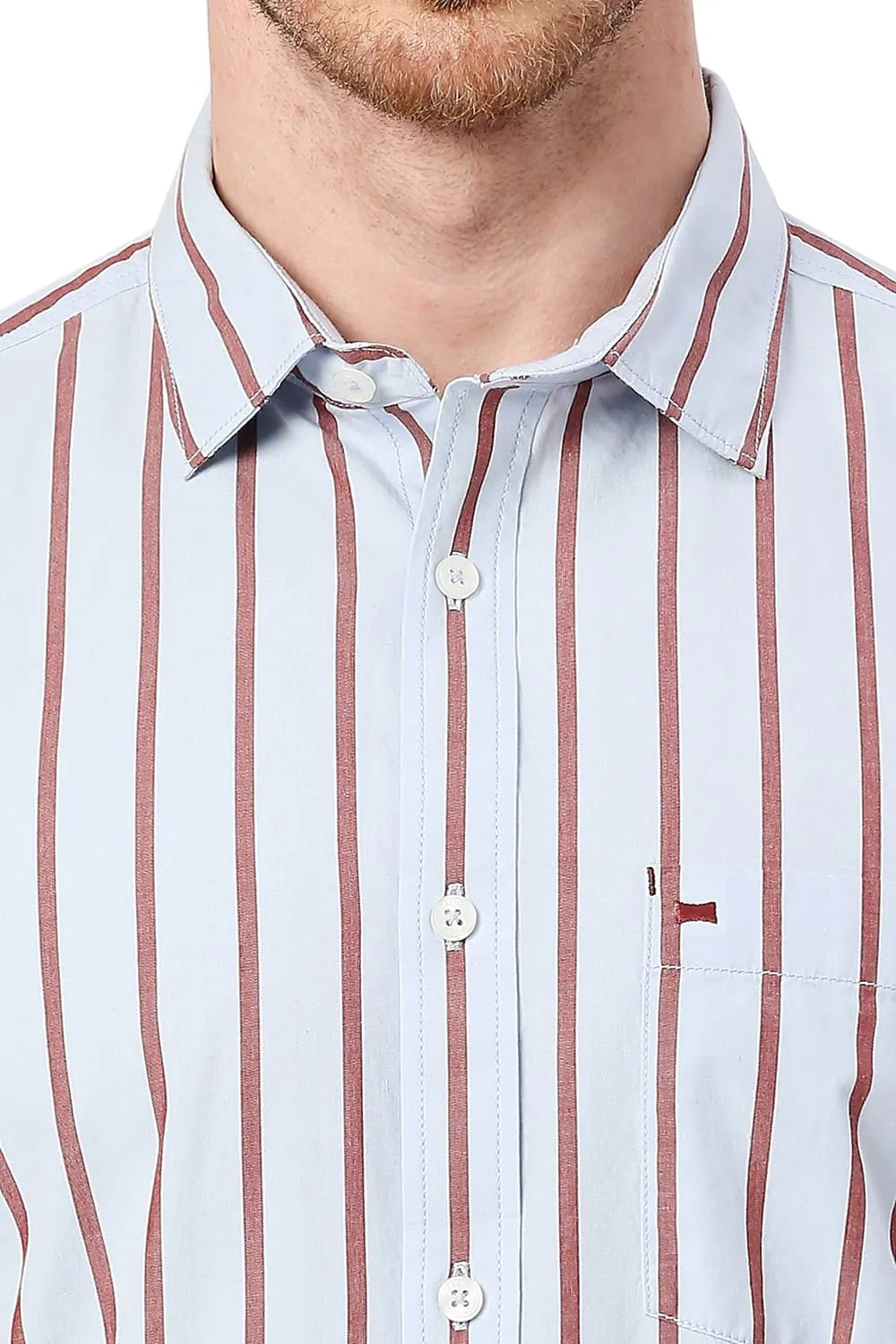 Slim Fit Cotton Stripe Shirt