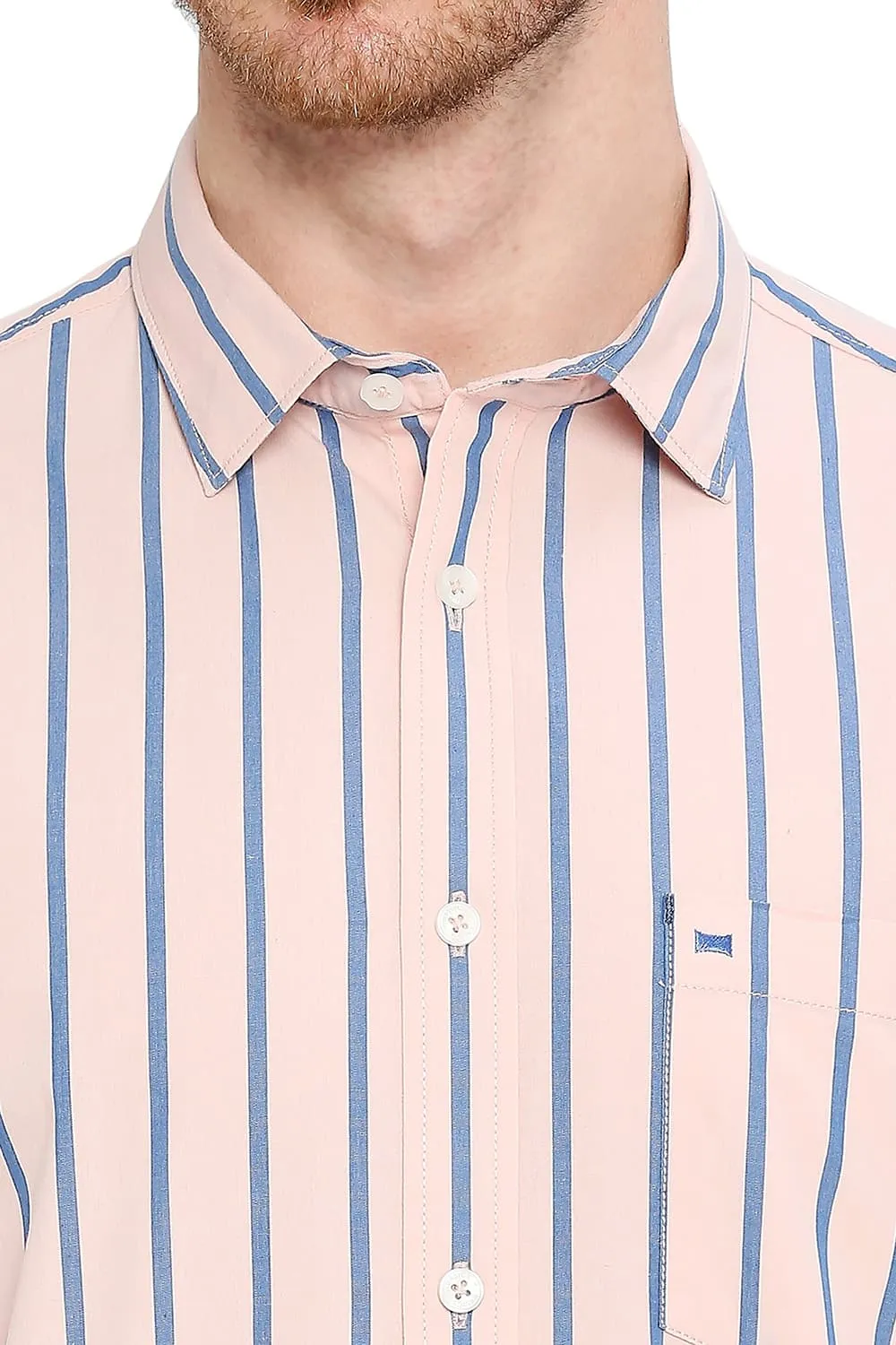 Slim Fit Cotton Stripe Shirt