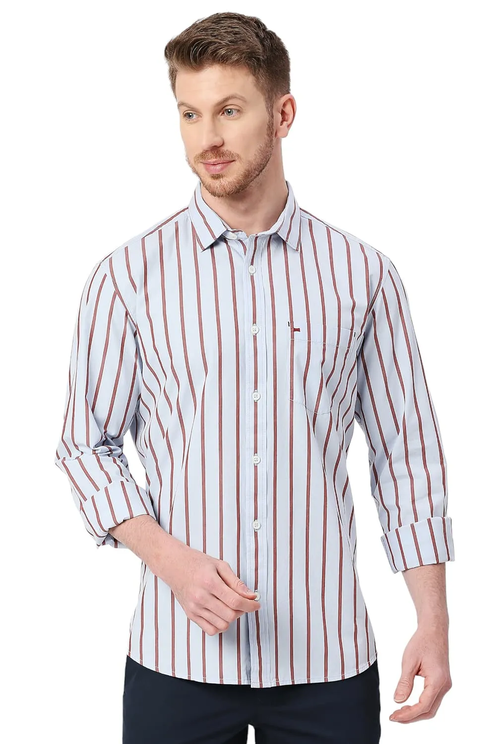 Slim Fit Cotton Stripe Shirt