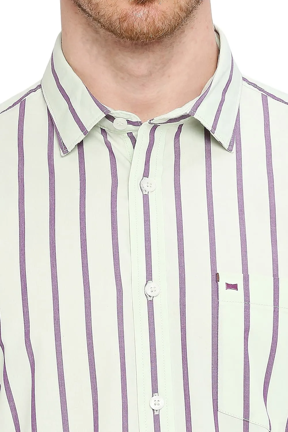 Slim Fit Cotton Stripe Shirt