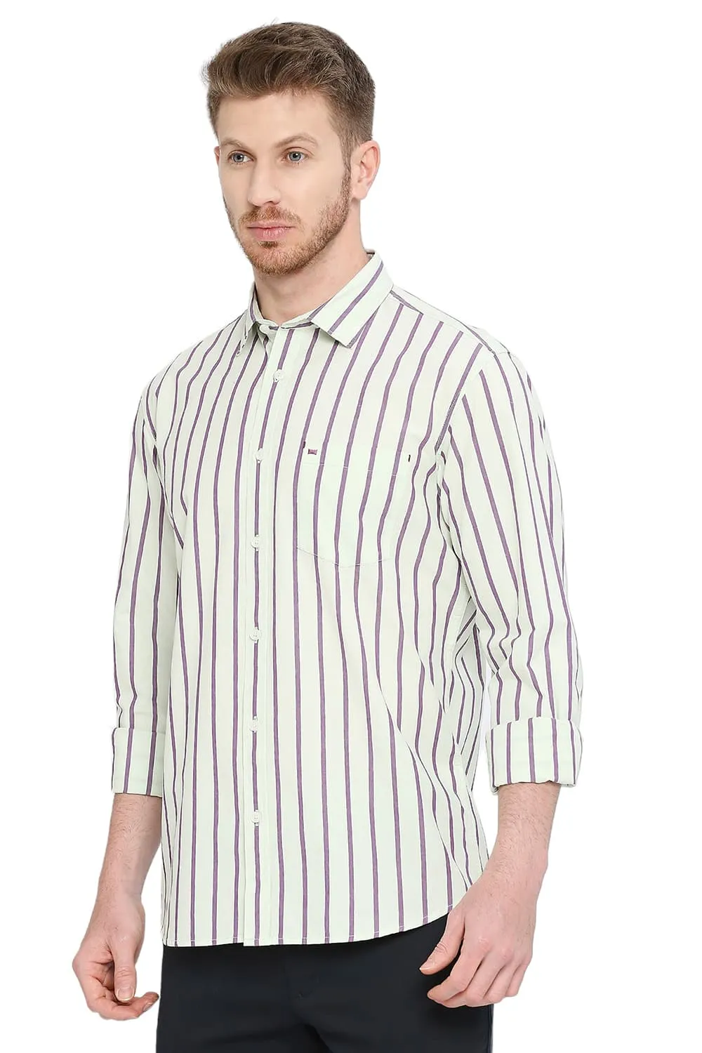 Slim Fit Cotton Stripe Shirt