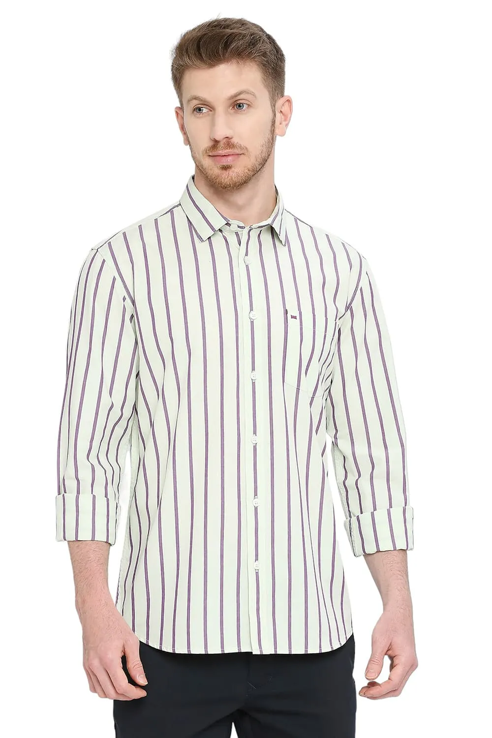 Slim Fit Cotton Stripe Shirt