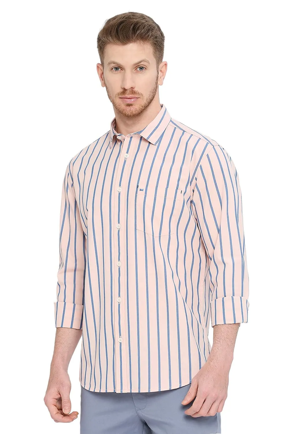 Slim Fit Cotton Stripe Shirt