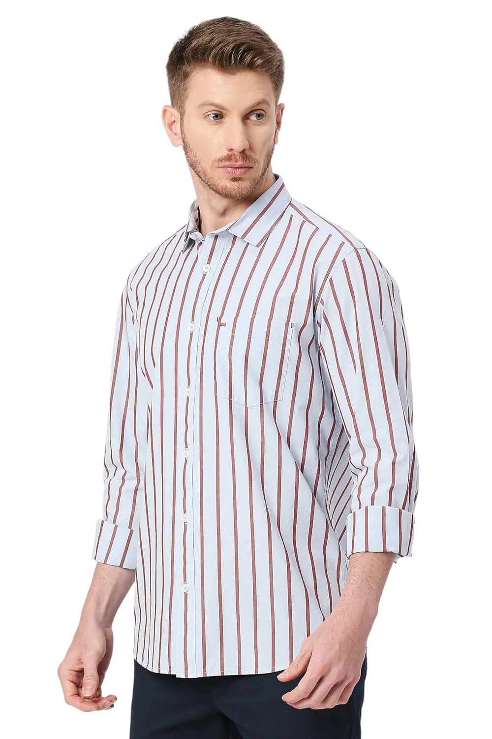 Slim Fit Cotton Stripe Shirt