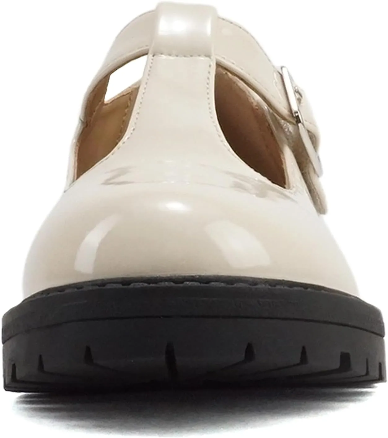 Soda “GARNY-2” ~ Little Kids/Children/Girls Round Closed Toe Hook & Loop T-Strap Mary Jane Lug Sole Low Heel Shoe