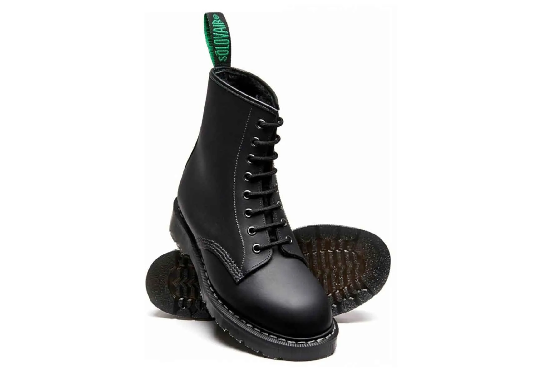 Solovair 8 Eye Derby Boot - Black Greasy